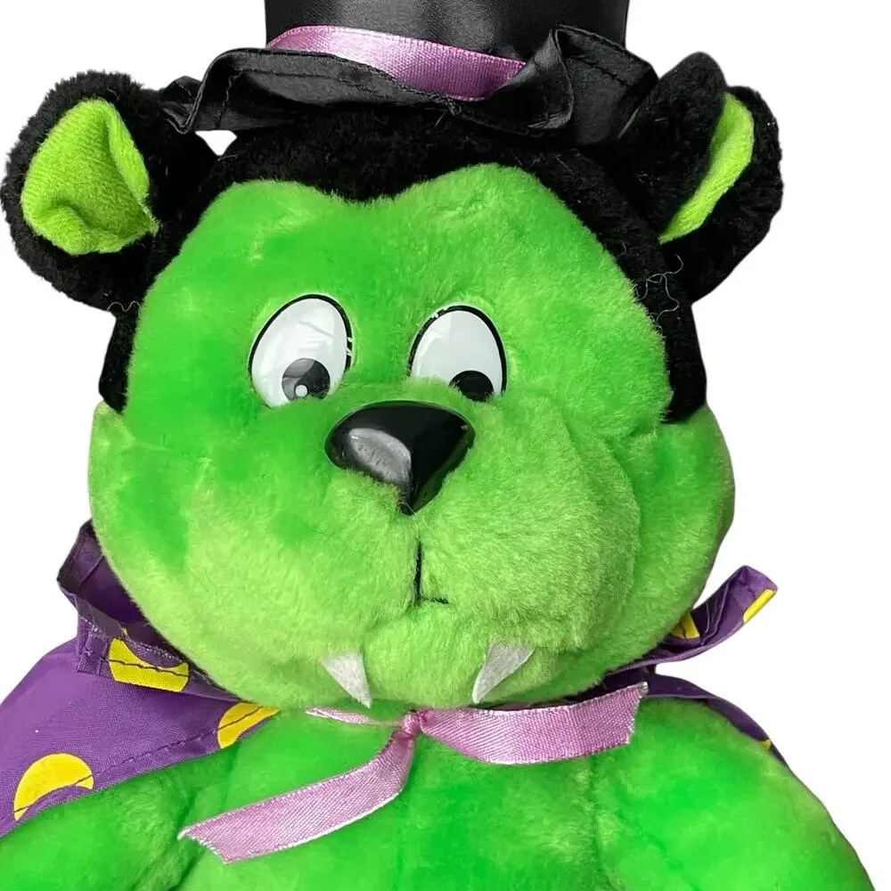 Vintage Vampire Bear Plush Halloween Dracula Doll 90s y2k Stuffed Toy Flaw READ